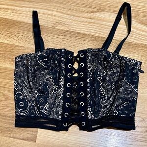 Victoria’s Secret Lace up Bustier Bra Top (S) NWT